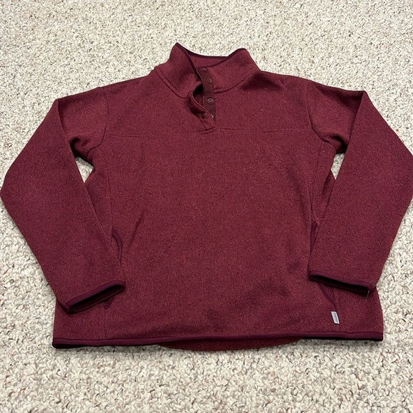 Eddie Bauer Radiator Fleece Quarter Snap Maroon Pullover - Picture 1 of 8